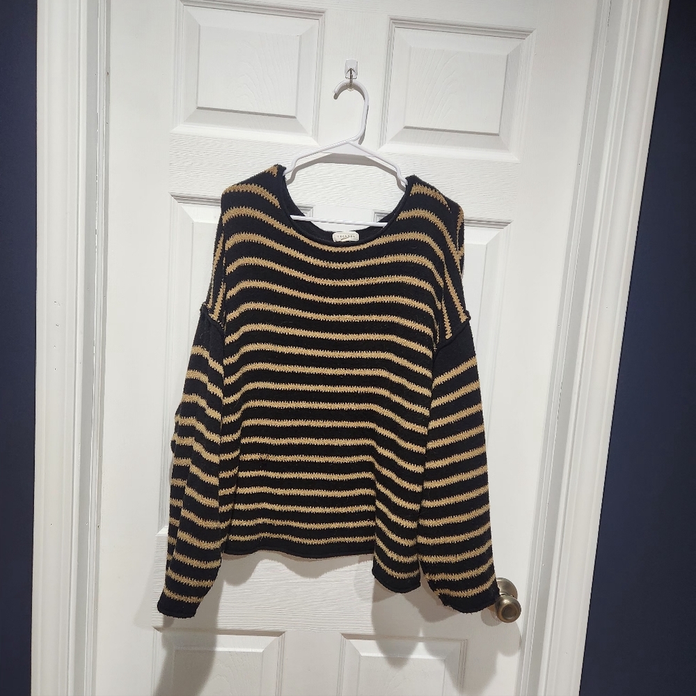 Promesa Black and Tan Striped Sweater